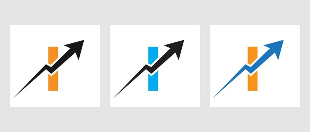 Logotipo de finanzas con el concepto de letra I. Plantilla de logotipo financiero letra I