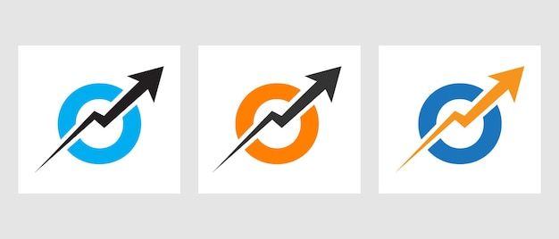 Logotipo de finanzas con el concepto de letra O. Plantilla de logotipo financiero letra O