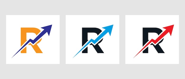 Logotipo de finanzas con el concepto de letra R. Plantilla de logotipo financiero letra R