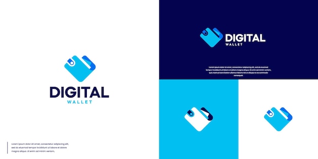 logotipo de finanzas digitales con el tema del pago de billetera ilustración del diseño del logotipo de autoservicio