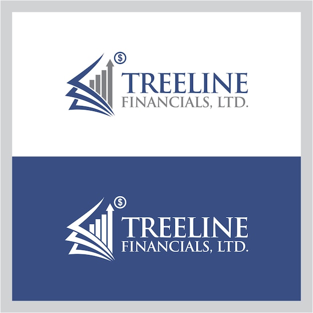 logotipo de finanzas y gráfico ascendente