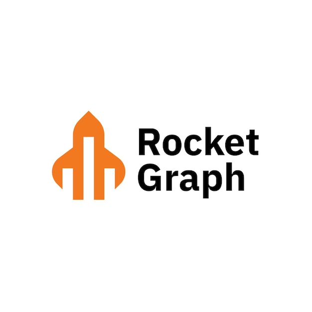 Logotipo de las finanzas del gráfico de crecimiento de Rocket Fly