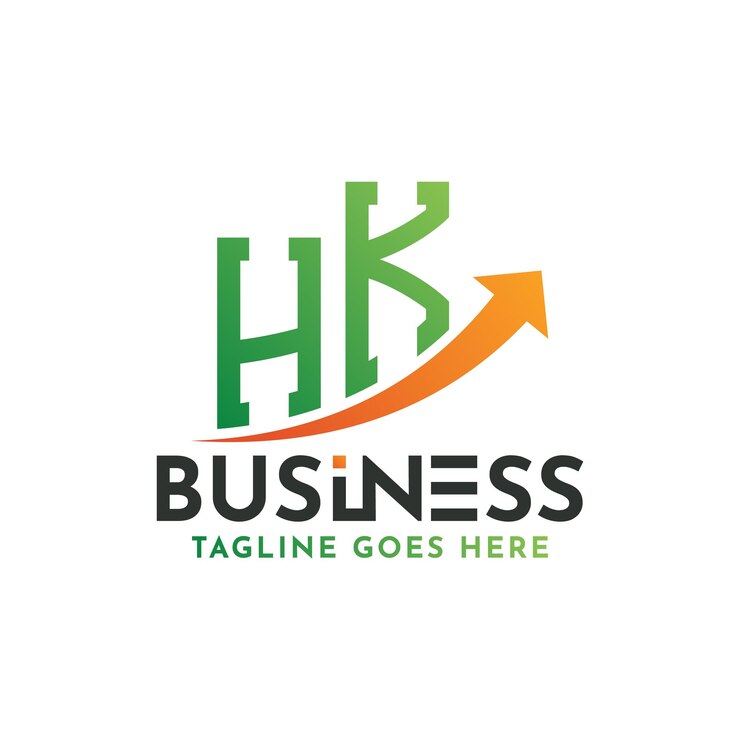 Vector logotipo de las finanzas de hong kong carta logotipo del éxito empresarial de hong kong flecha de crecimiento diseño del logotipo del éxito financiero