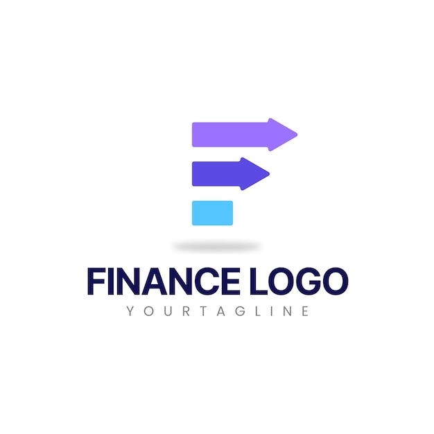 Vector logotipo de finanzas logotipo de letra f logotipo de progreso