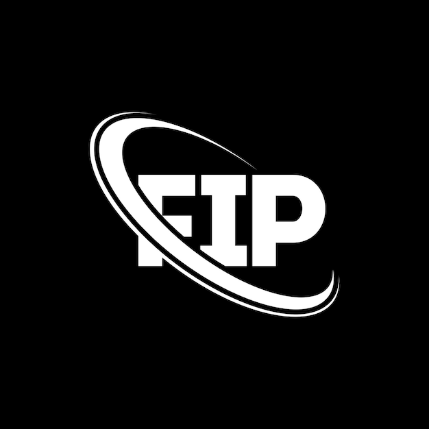 Logotipo FIP FIP letra FIP letra diseño logotipo iniciales logotipo FIP vinculado con círculo y mayúscula monograma logo FIP tipografía para negocios de tecnología y marca inmobiliaria