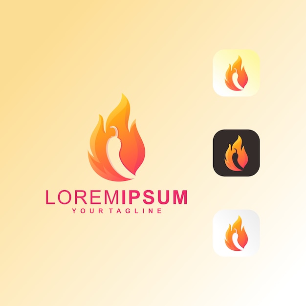 Logotipo de fire chili premium