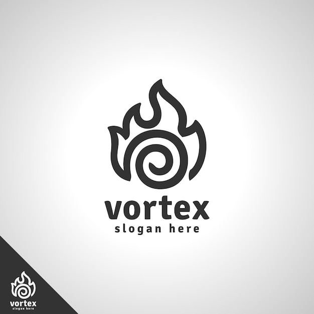 Vector logotipo de fire vortex con un elegante concepto de arte lineal
