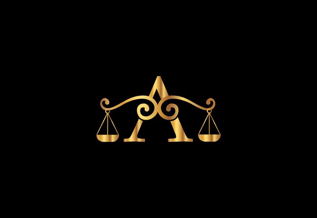 Logotipo de la firma baja con este último Una plantilla vectorial Logotipo de la justicia Ilustración vectorial del logotipo del juicio de igualdad