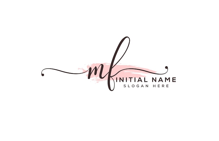 logotipo de la firma femenina inicial mf