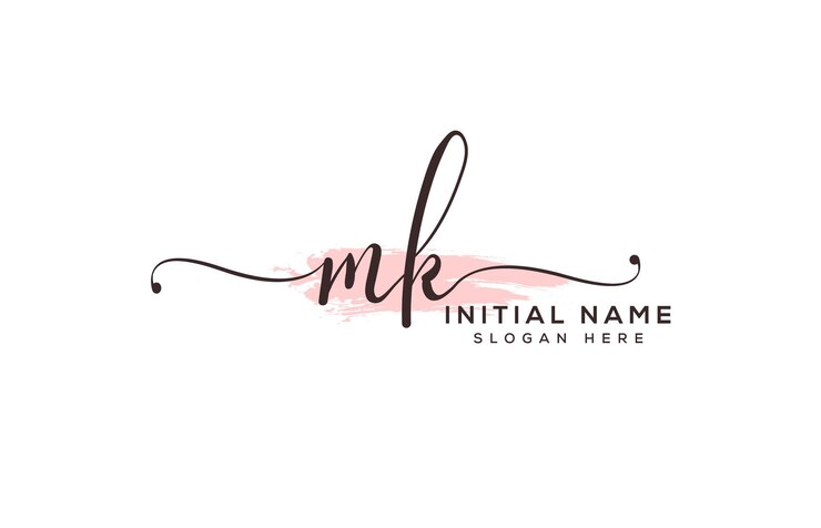 logotipo de la firma femenina inicial mk