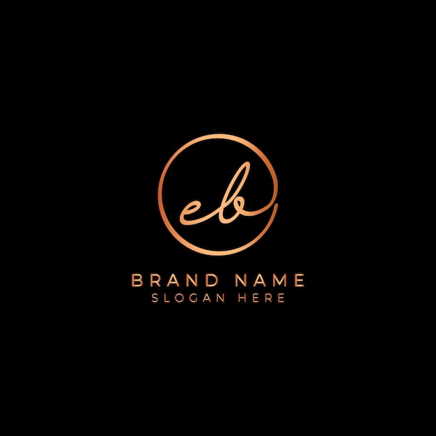 Logotipo de firma de letra inicial EB Plantilla de negocio Letra EB en forma redonda
