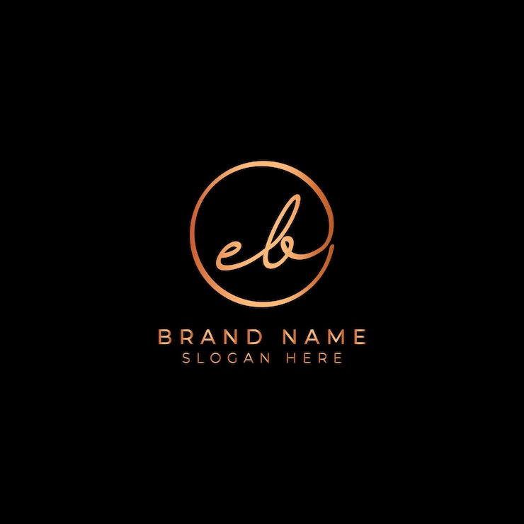 Vector logotipo de firma de letra inicial eb plantilla de negocio letra eb en forma redonda