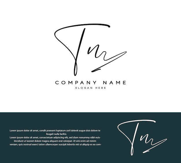 El logotipo de la firma manuscrita inicial