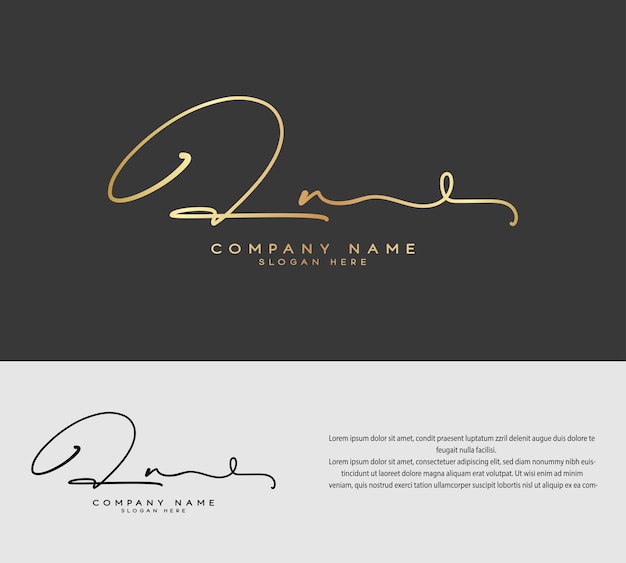El logotipo de la firma manuscrita inicial