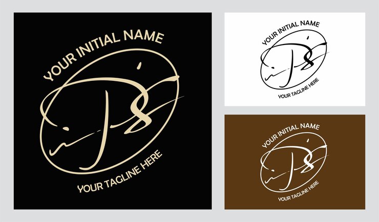 Logotipo firma Ps P s escritura inicial Ps plantilla de escritura inicial vector letras de mano