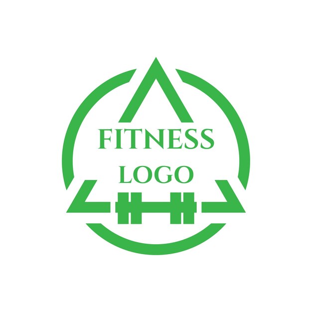 Vector logotipo de fitness con barra triangular