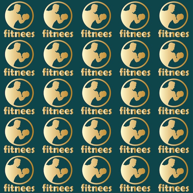 Logotipo de fitness con patrón vectorial