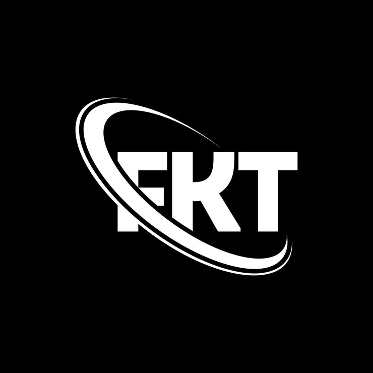 Vector logotipo fkt fkt letra fkt letra diseño de logotipo iniciales logotipo fkp vinculado con círculo y mayúscula logotipo fkt tipografía para negocios de tecnología y marca inmobiliaria