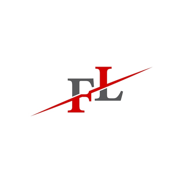 Logotipo FL minimalista con línea diagonal dinámica