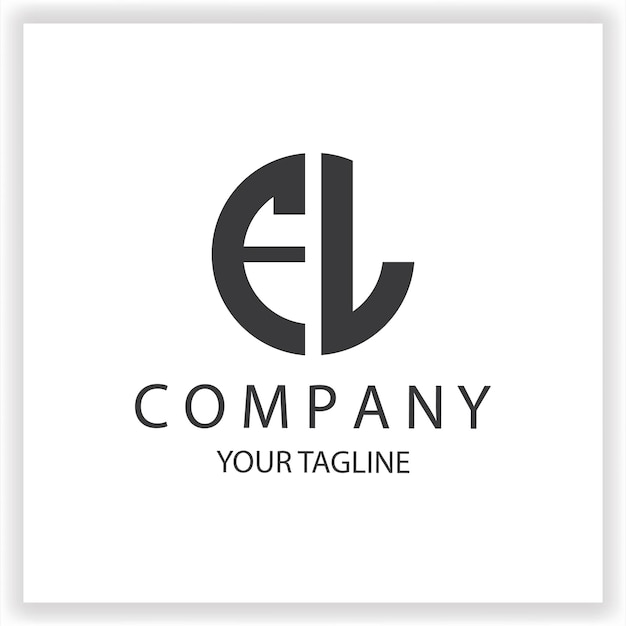 Logotipo FL monograma sencillo y moderno círculo de color negro plantilla de diseño de vector elegante premium eps 10