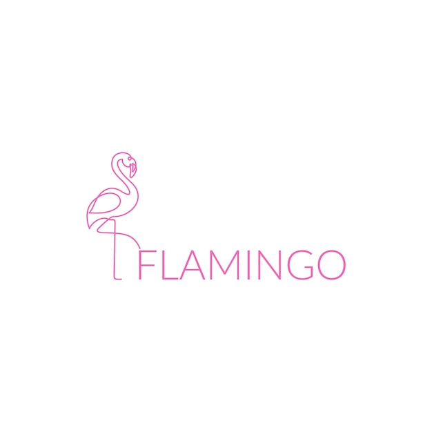 Logotipo de flamenco con una línea simple