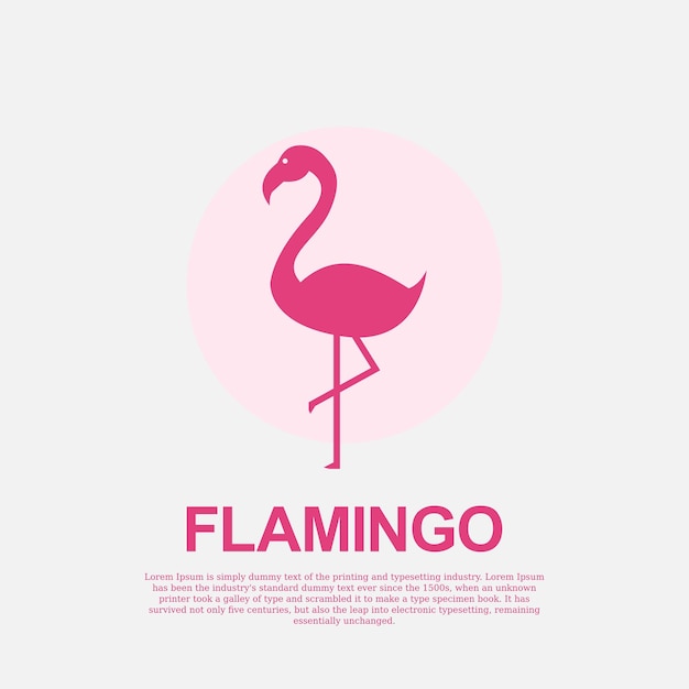 logotipo de flamingo vectorial con color rosa arte animal diseño de logotipo ilustración logotipo de flamingo