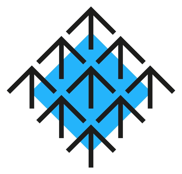 Logotipo de flecha arriba Icono de marca de color abstracto aislado sobre fondo blanco
