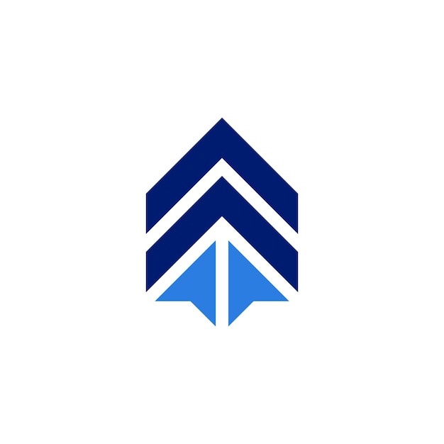 Logotipo de la flecha de la casa logotipo de valor superior de la propiedad