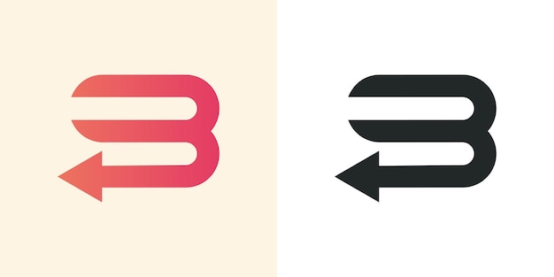 logotipo de flecha de la letra b