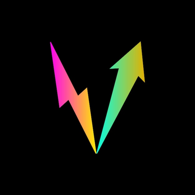 logotipo de la flecha del perno de la letra V