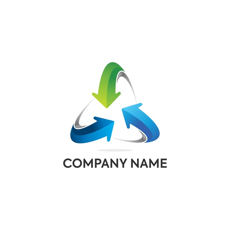 Logotipo de flechas triangulares 3D