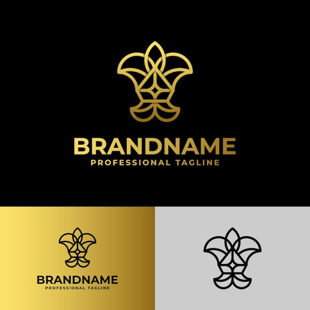 Logotipo de Fleur De Lis Diamond adecuado para negocios relacionados con Diamond y Fleur De Lis