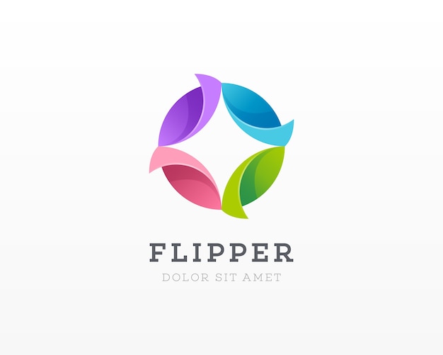 Logotipo de flip círculo colorido