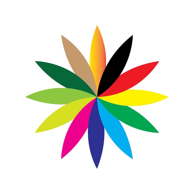 Logotipo de flor abstracta colorida