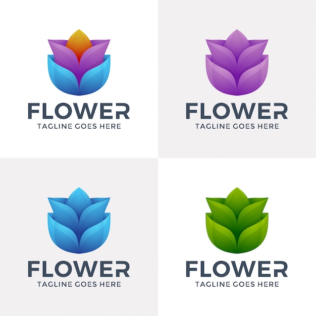 Vector logotipo de la flor abstracta moderna con color de opción.