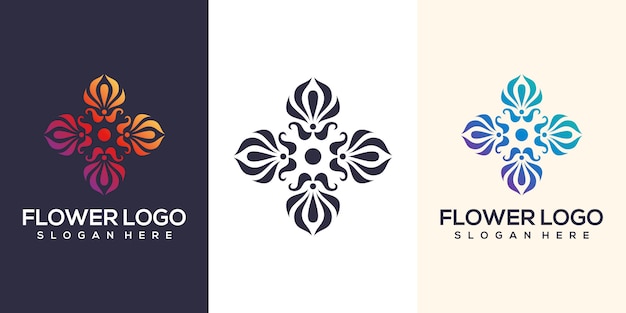 Logotipo de flor abstracta