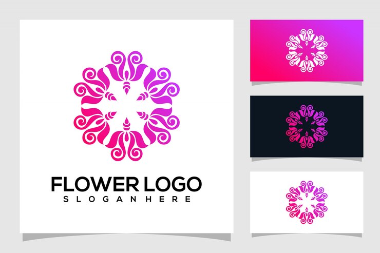 Vector logotipo de flor abstracta