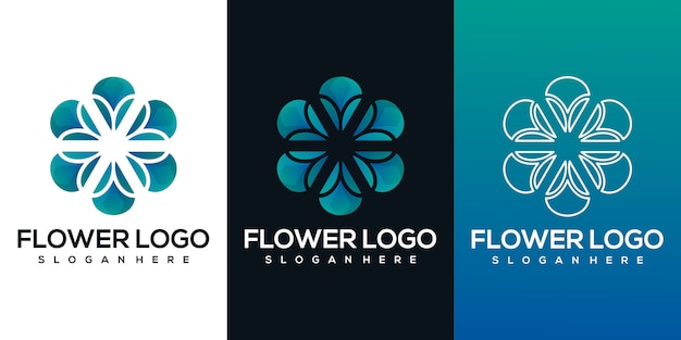 Logotipo de flor abstracta