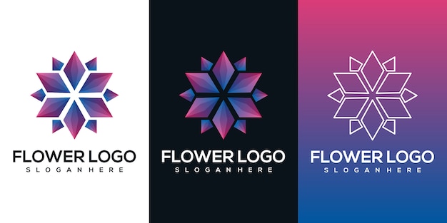 Logotipo de flor abstracta
