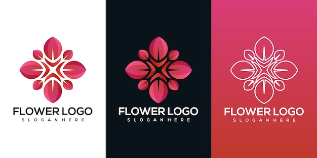 Logotipo de flor abstracta