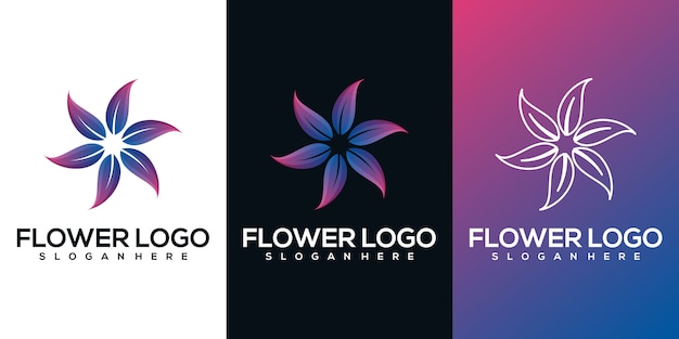 Logotipo de flor abstracta