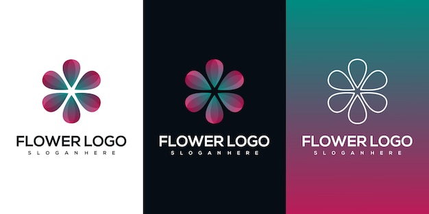 Logotipo de flor abstracta