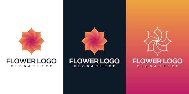 Logotipo de flor abstracta