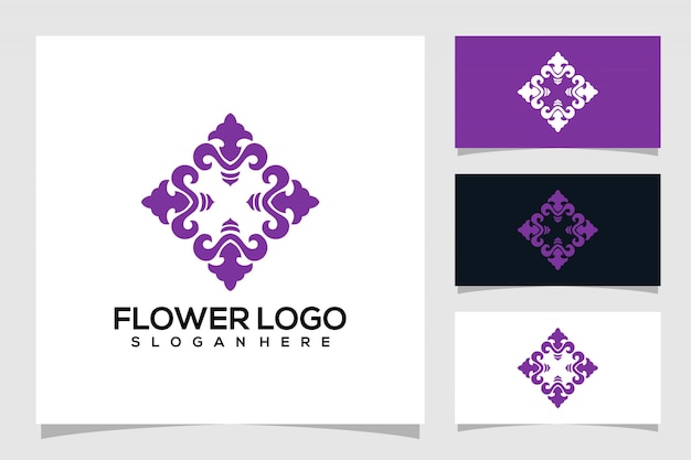 Logotipo de flor abstracto