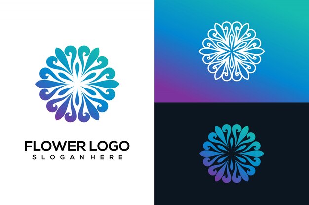 Logotipo de flor abstracto