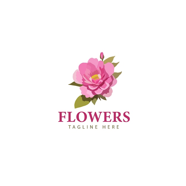 logotipo de flor de acuarela de primavera