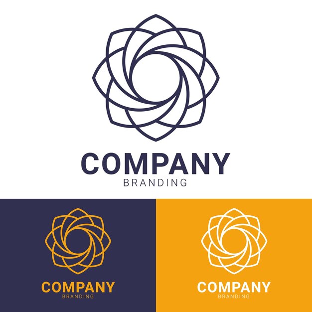 Logotipo de flor de arte de línea minimalista