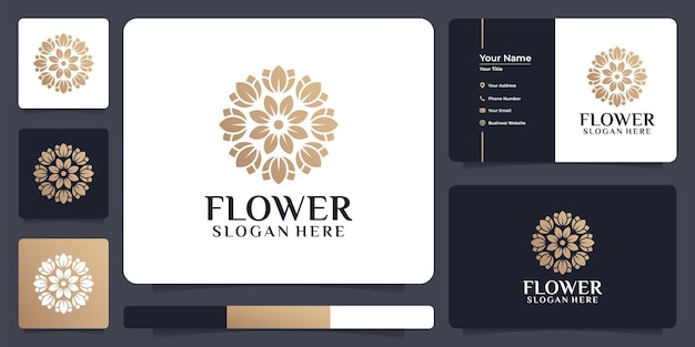 Logotipo de flor de belleza de círculo creativo