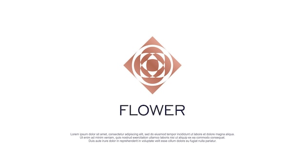 Logotipo de flor con concepto de diseño de flecha para plantilla de icono de negocio