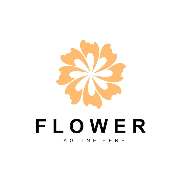 Logotipo de flor Diseño de jardín de flores con estilo simple Vector Producto Marca Belleza Cuidado Natural